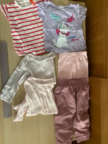 Bébé fille 18 mois body t-shirt pantalon marie Disney aristochats 80 cm