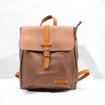 Sac à dos flora co marron brillant et camel