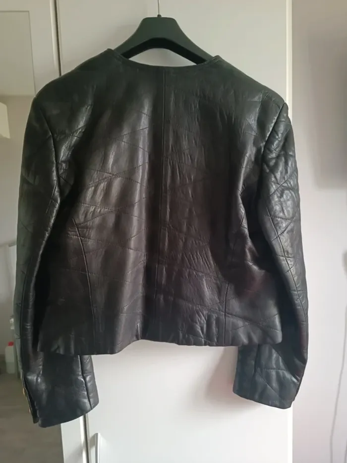 Veste vintage en cuir véritable - photo numéro 7