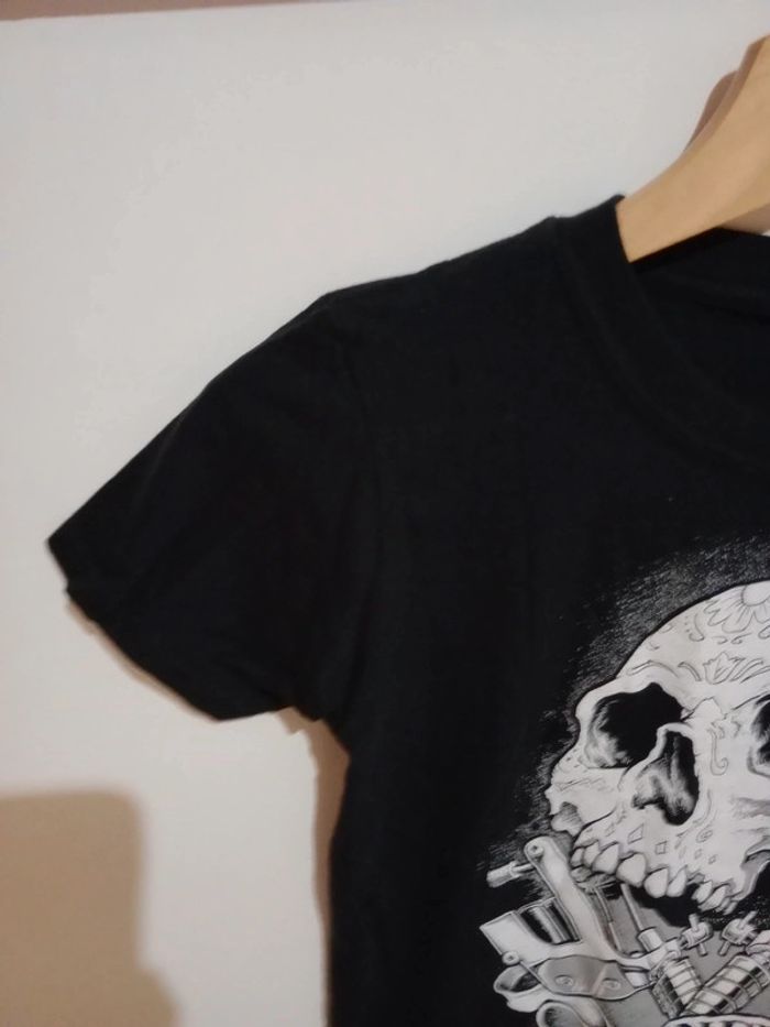 T-shirt 8 ans noir tête de mort c73 - photo numéro 3