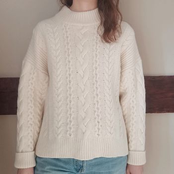 Pull 100% laine torsades blanc Maison 123