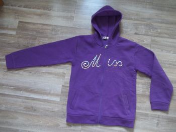 Gilet-sweat à capuche R&P "Miss" violet 12