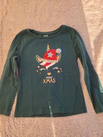 Tee-shirt manches longues fille 5 ans Noël