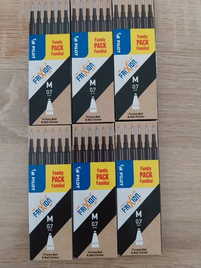 6 packs de recharges noir Pilot Frixion