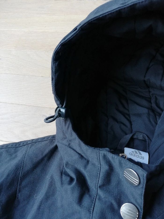 Long manteau veste Adidas vintage y2k gris capuche taille 36 femme - photo numéro 13