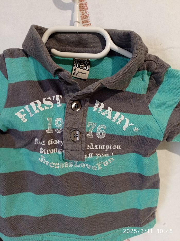 jean noir et polo de Tape à l'oeil 6 mois ref 68 D3 - photo numéro 3