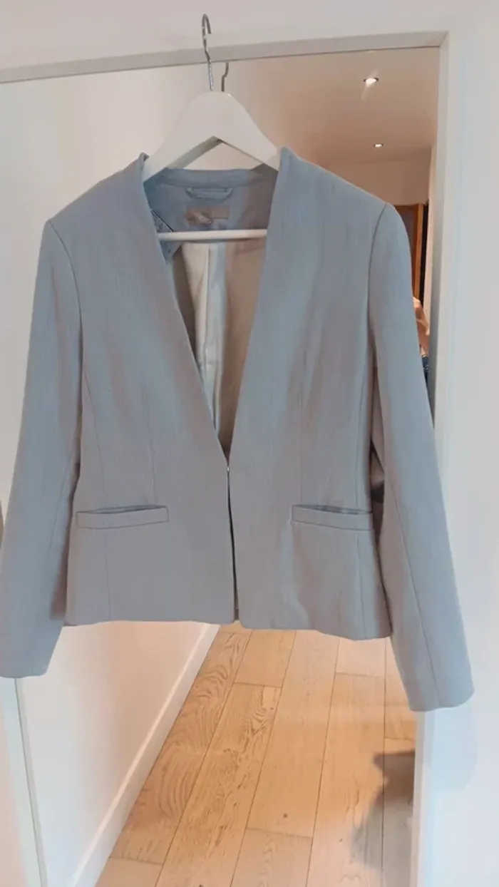 Veste bleu clair chiné - photo numéro 10