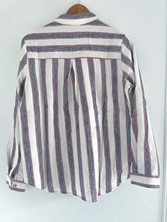 🌟 Chemise à rayures blanc gris et rouge - photo numéro 10