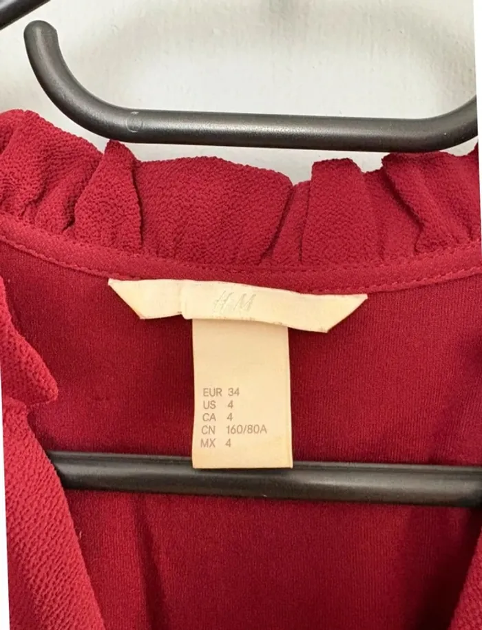 Robe bordeaux à manches longues H&M 34 - photo numéro 5