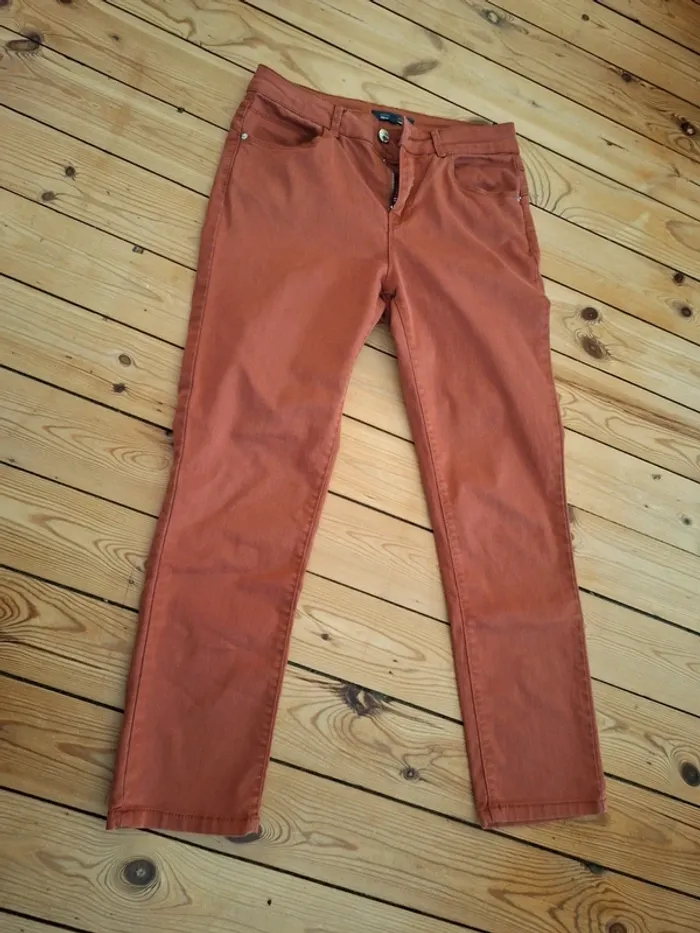 Pantalon 9/10 ou 3/4 brique automne
