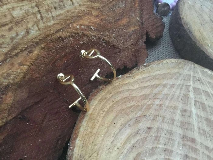 Boucles d’oreilles créoles acier inoxydable or maillon farandole - photo numéro 2