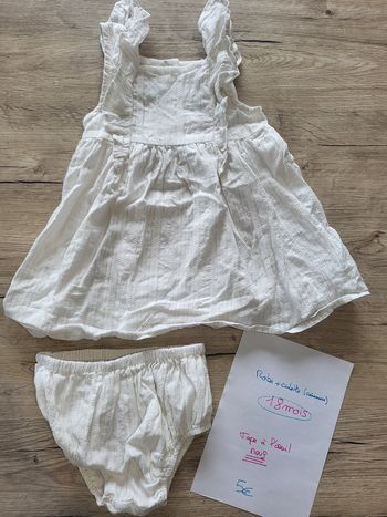 Robe cérémonie 18 mois été tape à l'œil neuve et culotte assortie.