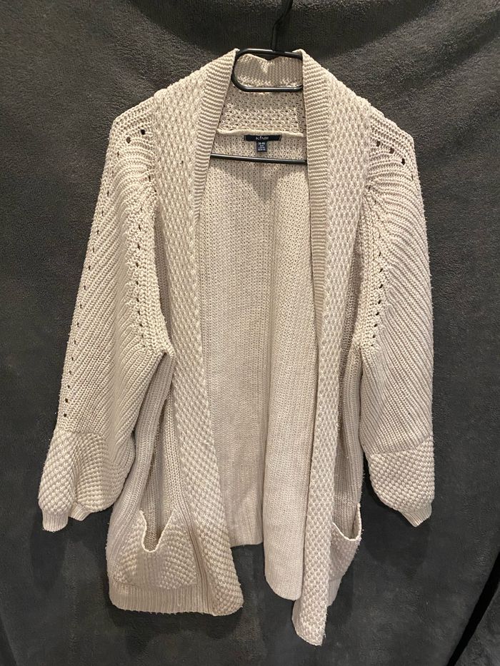 Gilet long tricoté beige KIABI - Taille M (38-40)