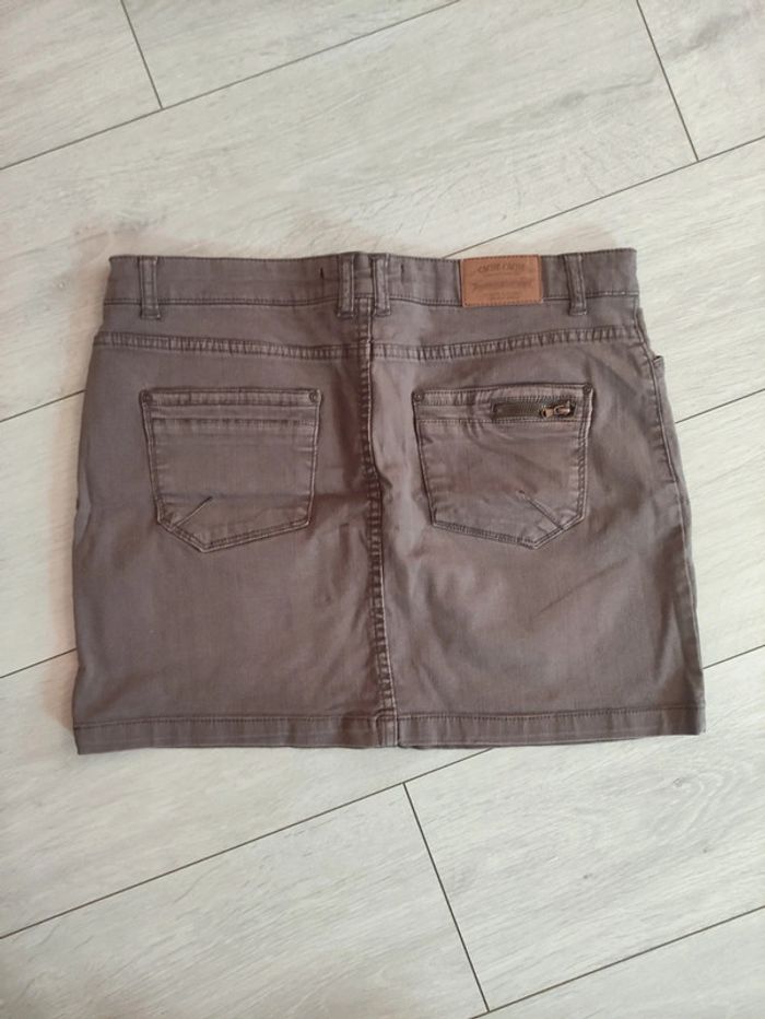 Jupe jean marron femme cache cache taille 42 - photo numéro 2