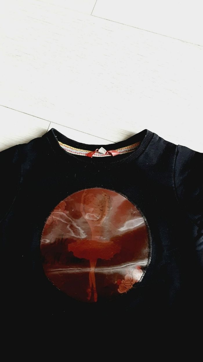 Vêtement fille pull noir motif danseuse Kloane 4 ans - photo numéro 2