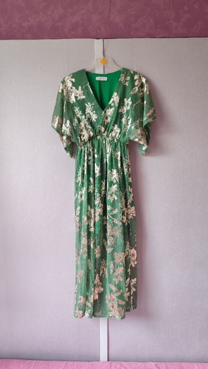 Robe longue verte et doré Pretty Wire