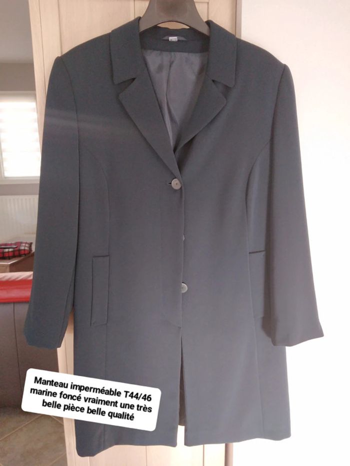 Manteau imperméable T44/46 marine foncé TB état