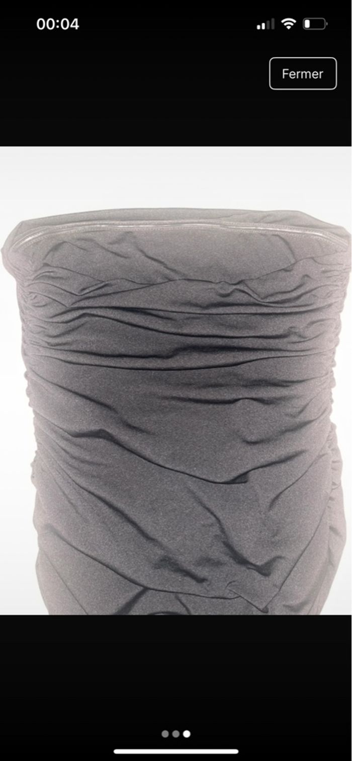 Robe noir à bandeau et frange - S - photo numéro 2