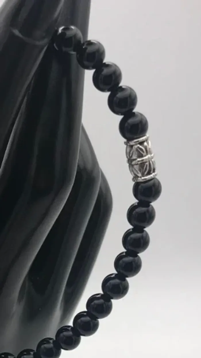 Bracelet Onyx Noir - 6 mm - photo numéro 8
