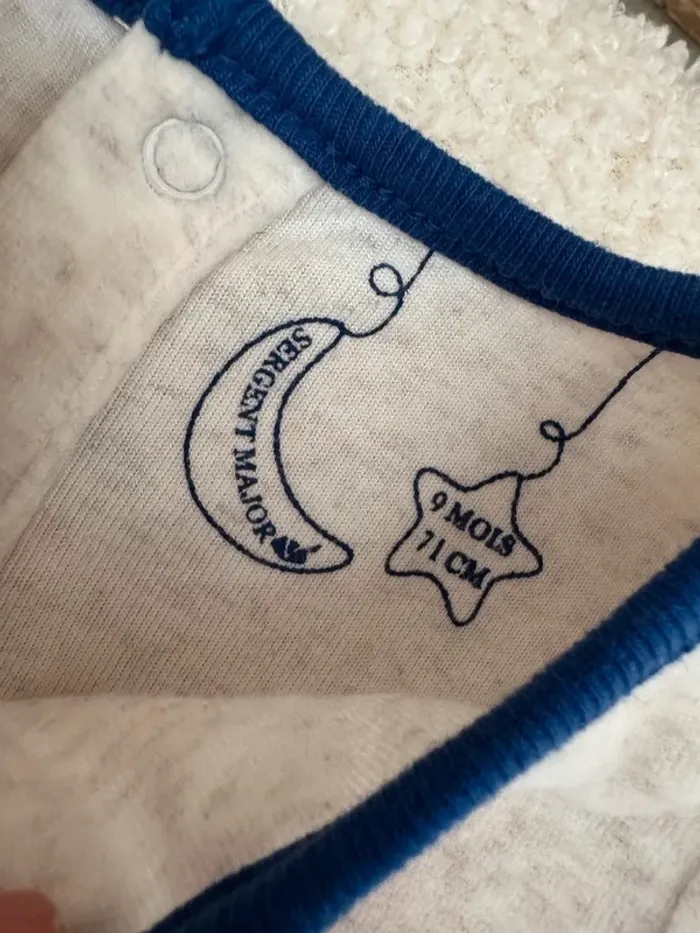 Pyjamas hiver 2 pièces • sergent major • taille 9 mois - photo numéro 4