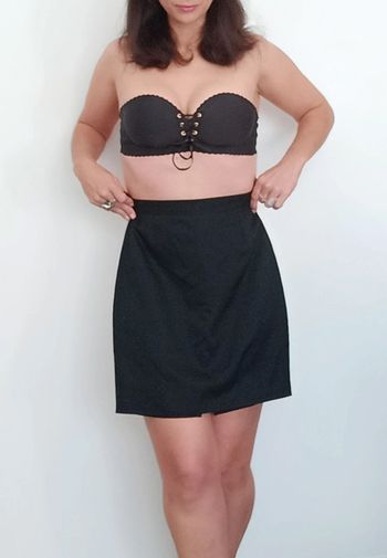Jupe noire chic vintage taille haute 38