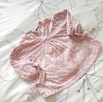 Haut rose en velour bébé