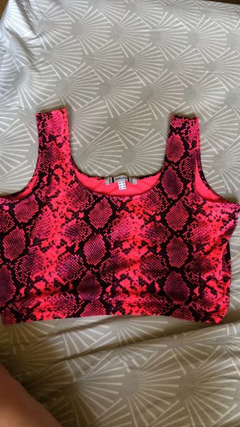 débardeurJennyfer taille M rose fluo et noir