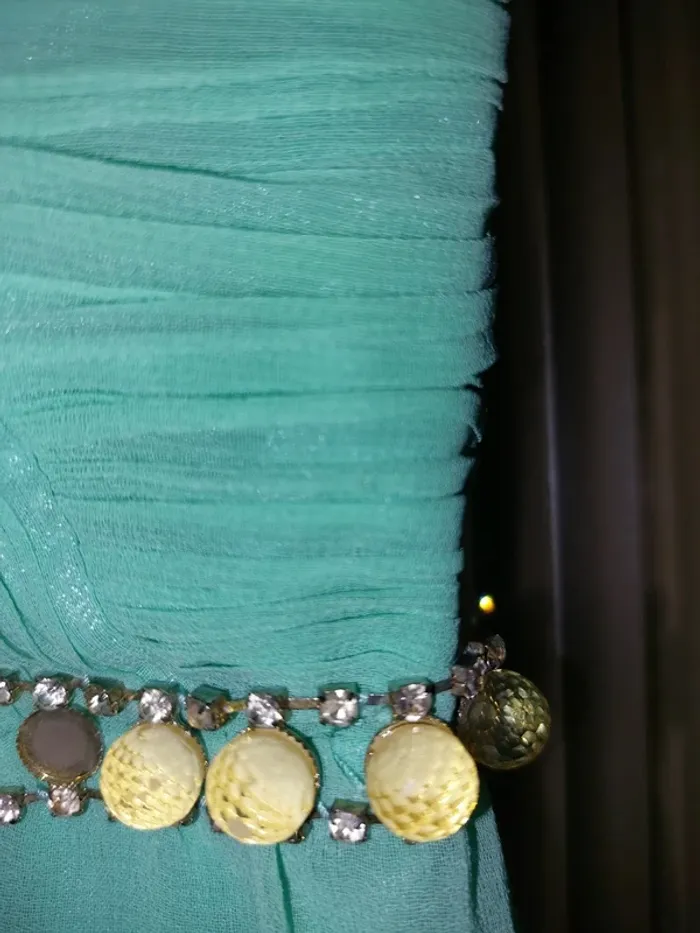 Robe d'évènement couleur menthe, bretelles détachables - photo numéro 5