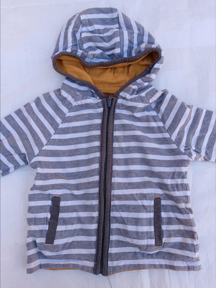 Sweat zippé à capuche 6 mois Obaïbi - photo numéro 2
