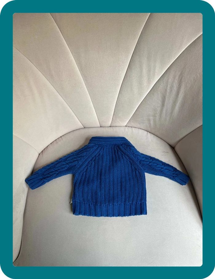 Gilet torsadé bleu électrique à col 9 mois - Little Marc Jacobs - photo numéro 9