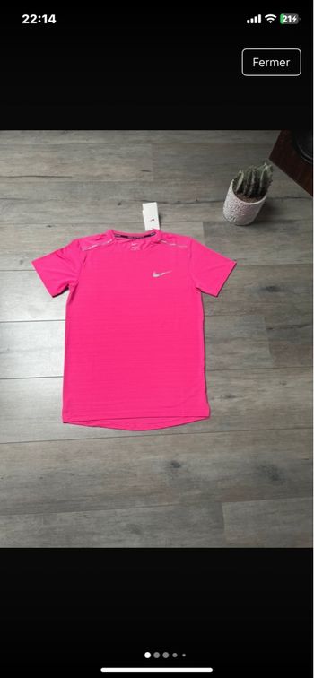 Tshirt Nike running miler rose taille M