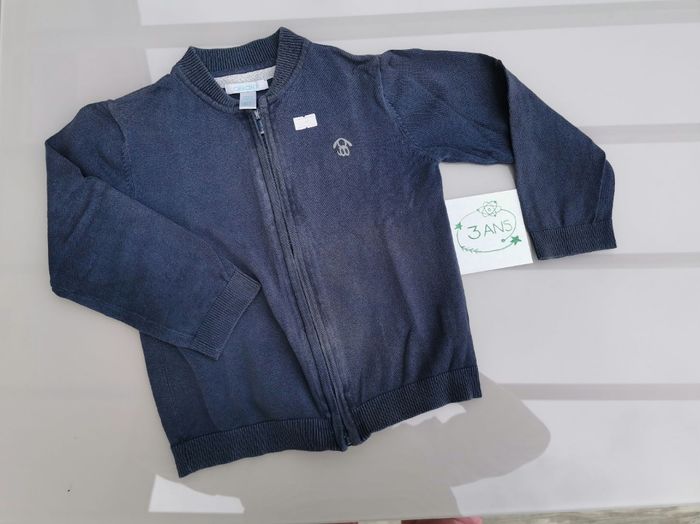 Gilet zippé marine 3 ans