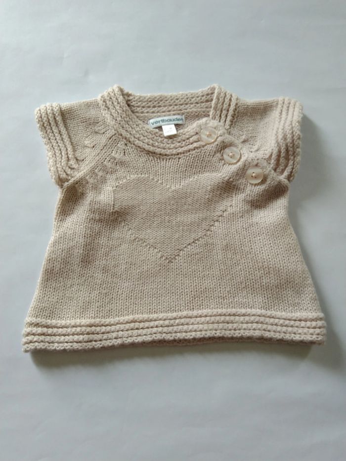 petit pull sans manches verbaudet fille 6 mois