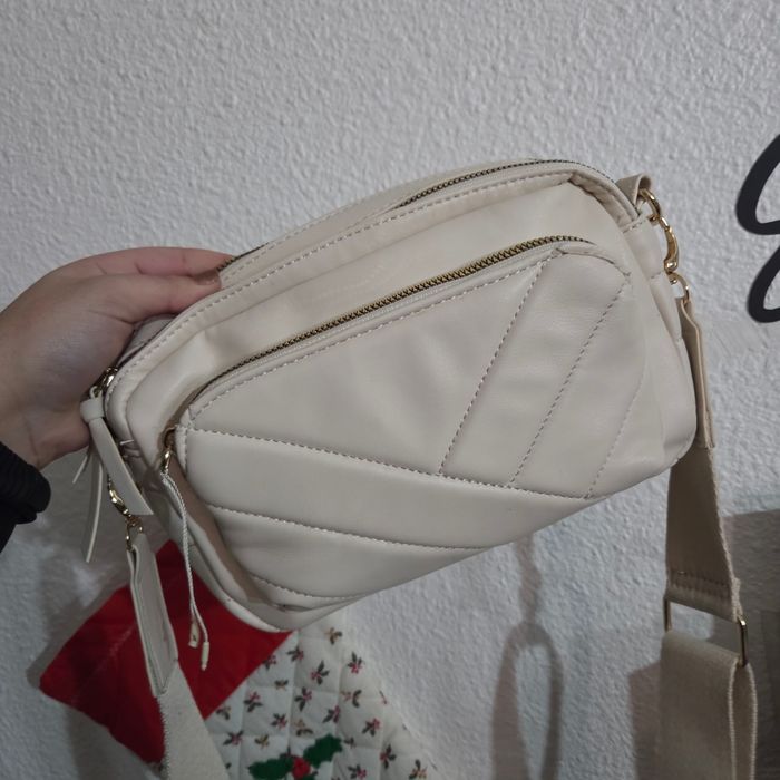 Sac bandoulière a poche blanc crème - photo numéro 2