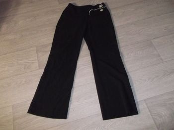 Pantalon JUS D'ORANGE noir détails blancs léger chic taille 36 TBE