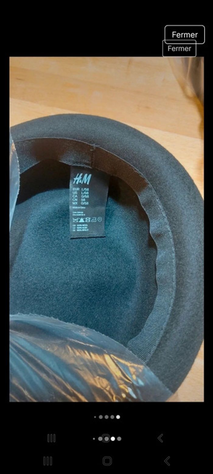 Chapeau H&M 58cm taille L 100% laine 58cm - photo numéro 10