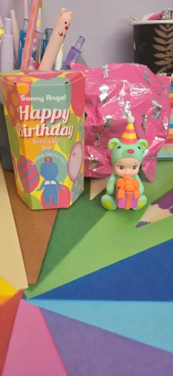 Sonny angel Happy birthday ourson vert neuf NO