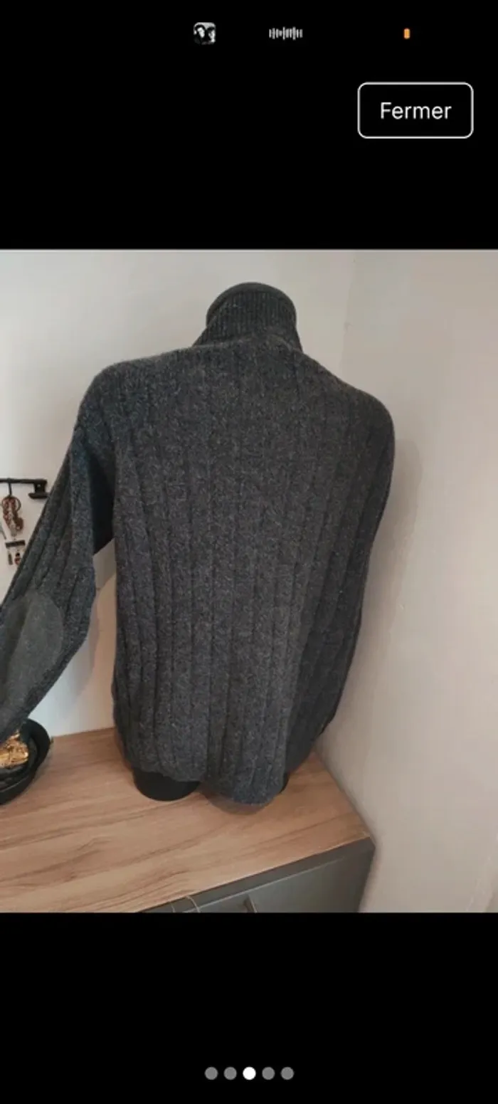 Gilet brummell homme 100%laine taille s - photo numéro 3