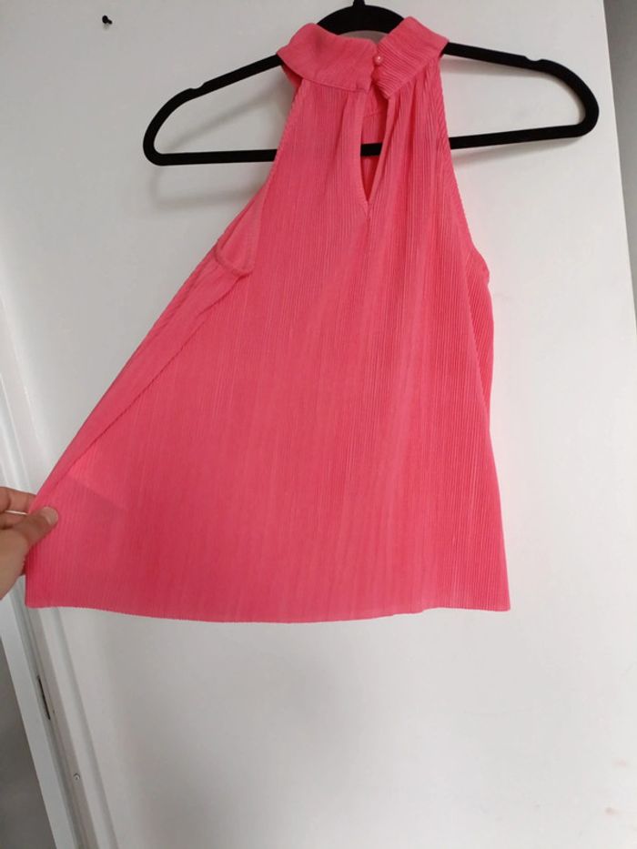 Top Rose col a boutons Légère Kiabi Taille 36 – Polyester – Très bon état - photo numéro 5