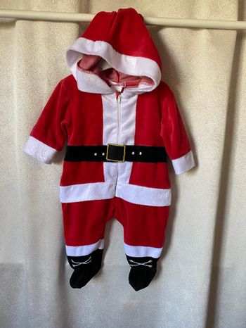 Pyjama velours père Noël avec capuche 6/9 mois Iluvsanta