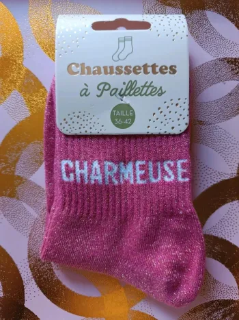 Chaussette à paillettes message