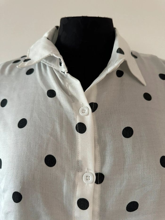 Chemise à pois noire et blanche - photo numéro 2