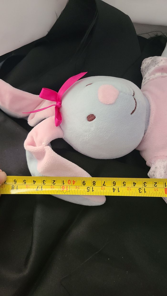 Peluche doudou Lapin gris rose tutu coeurs Nounours 48 cm - photo numéro 6