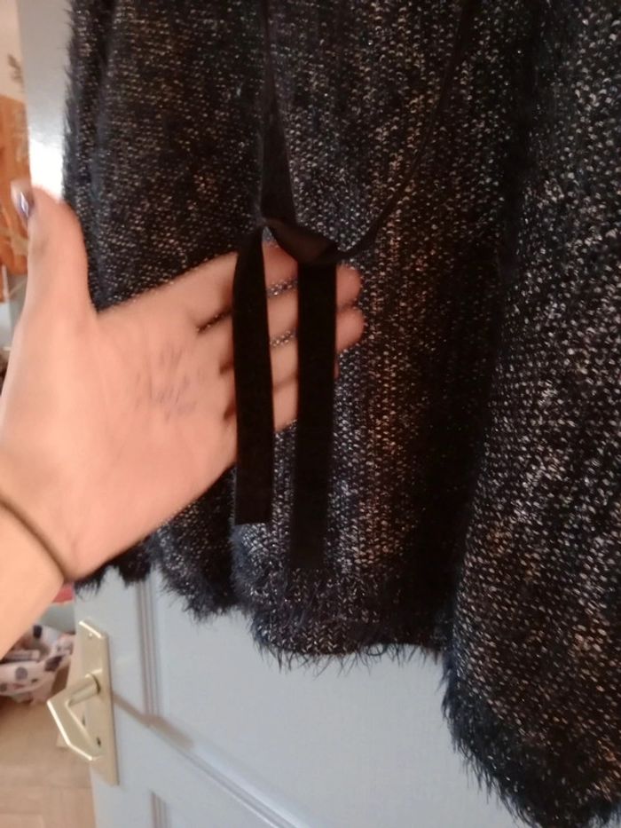 Pull femme 40 à poil  noir chiné c36 - photo numéro 8