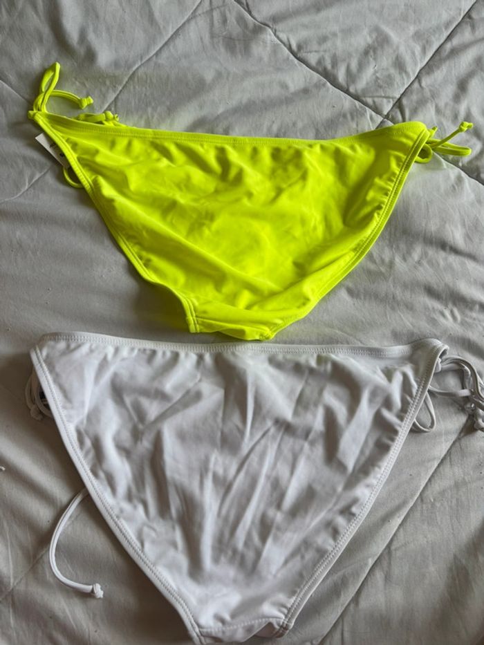 Lot 2 bas de maillots de bain bikini blanc jaune fluo Ardene taille L/40 neuf - photo numéro 12