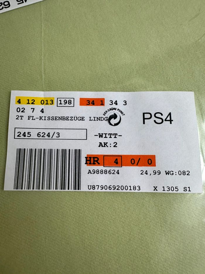 Paire de taies d’oreiller verte en flanelle Biberna taille 60x40 cm - photo numéro 4