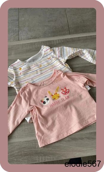 Lot de 2 t-shirts 6 mois