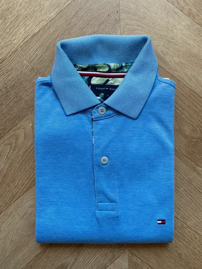 Polo Tommy H bleu ciel T.S