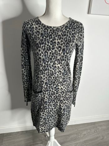 Robe léopard grise et noire en laine Gérard Darel T3 40 L