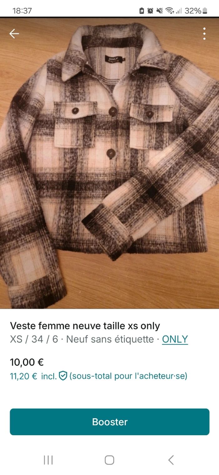 Veste femme neuve XS only